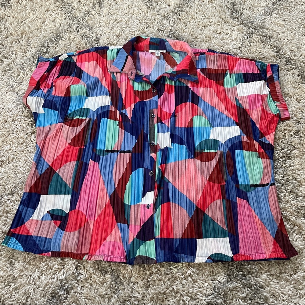 Rio &‎ Rian Multicolor Geometric Shirt